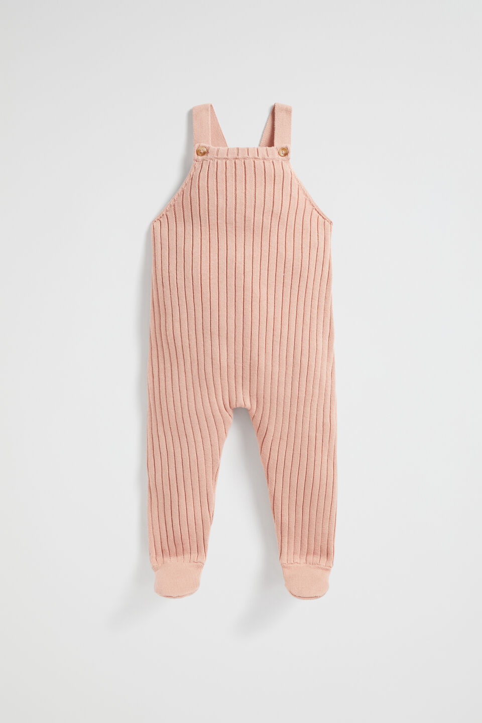 Rib Knit Overall  Chalk Pink