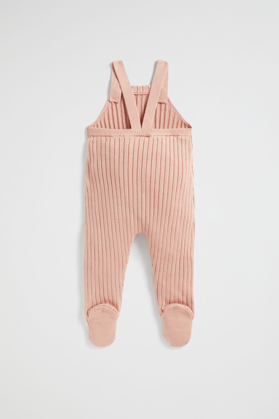 Rib Knit Overall  Chalk Pink