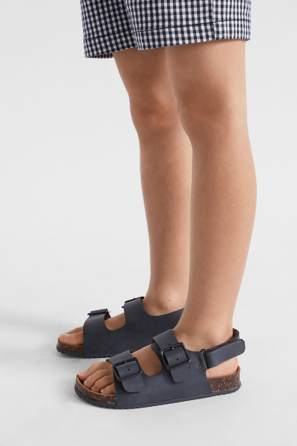 Double Buckle Slide  Navy