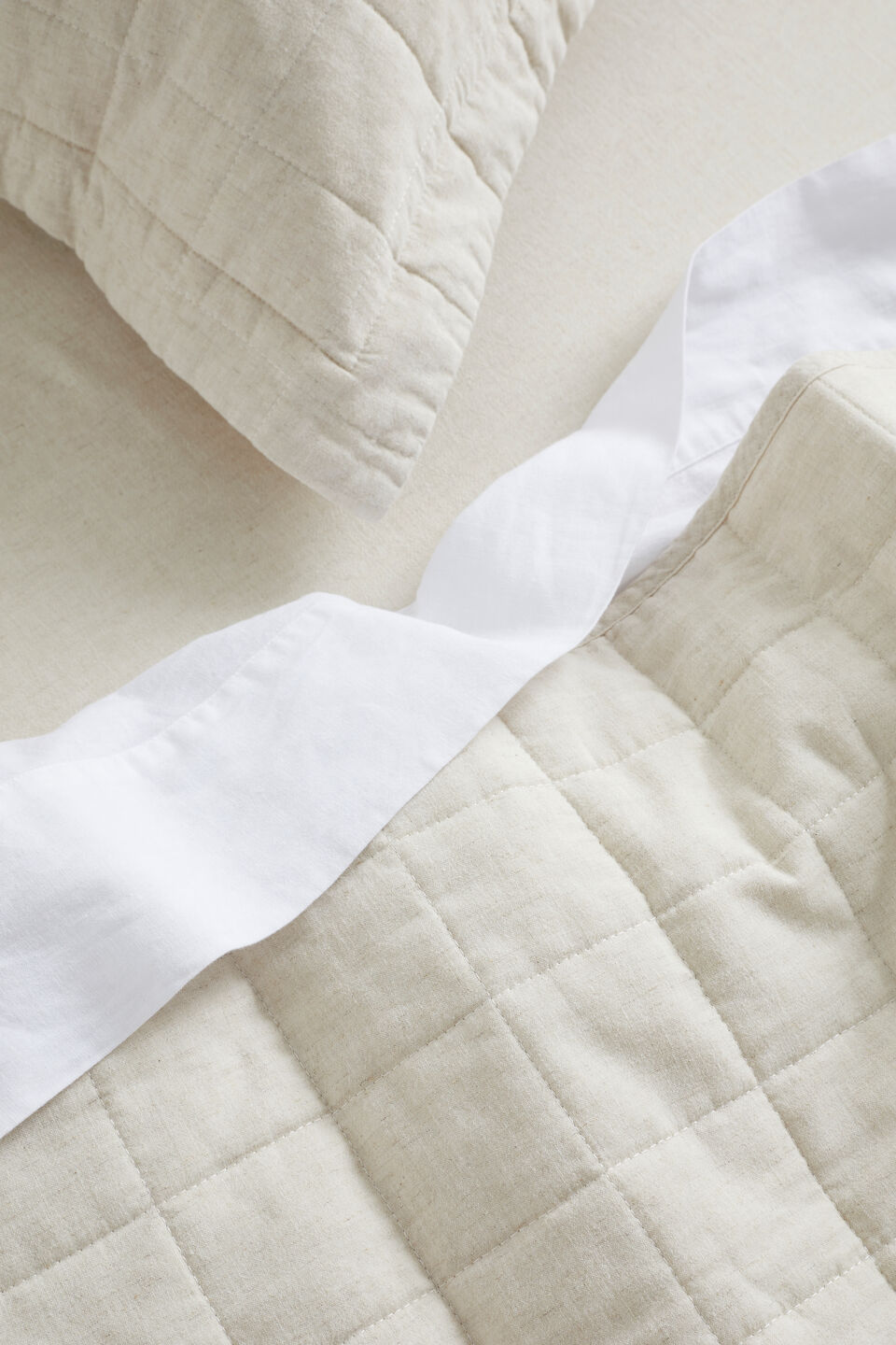 Quilted Coverlet  Flax Cross Dye
