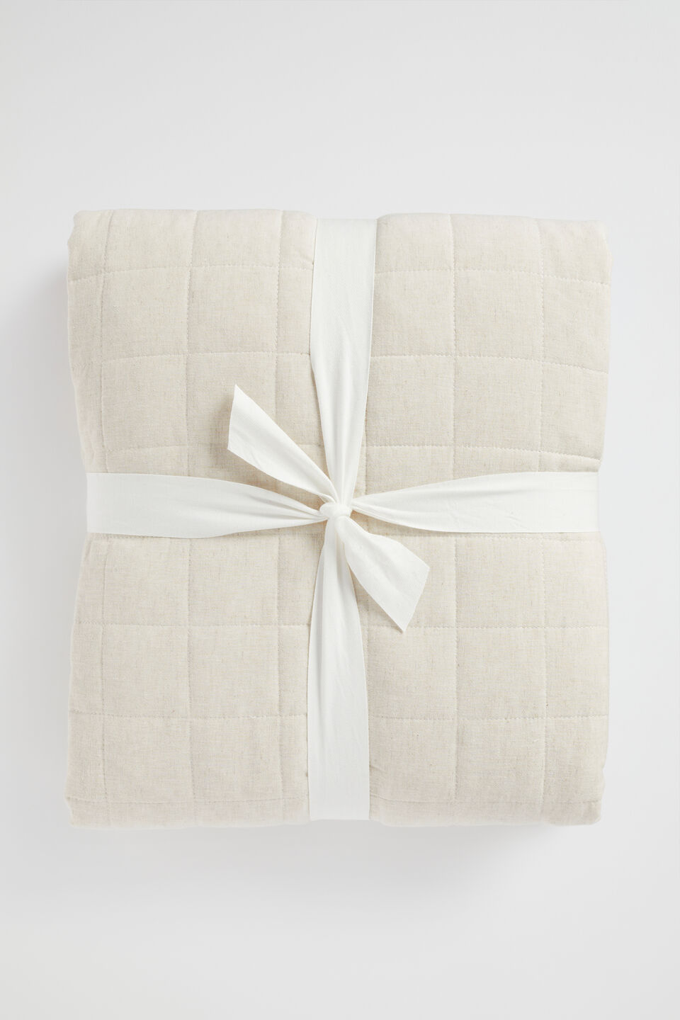 Quilted Coverlet  Flax Cross Dye