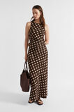 Linen Spot Maxi Dress  Deep Raisin Spot  hi-res