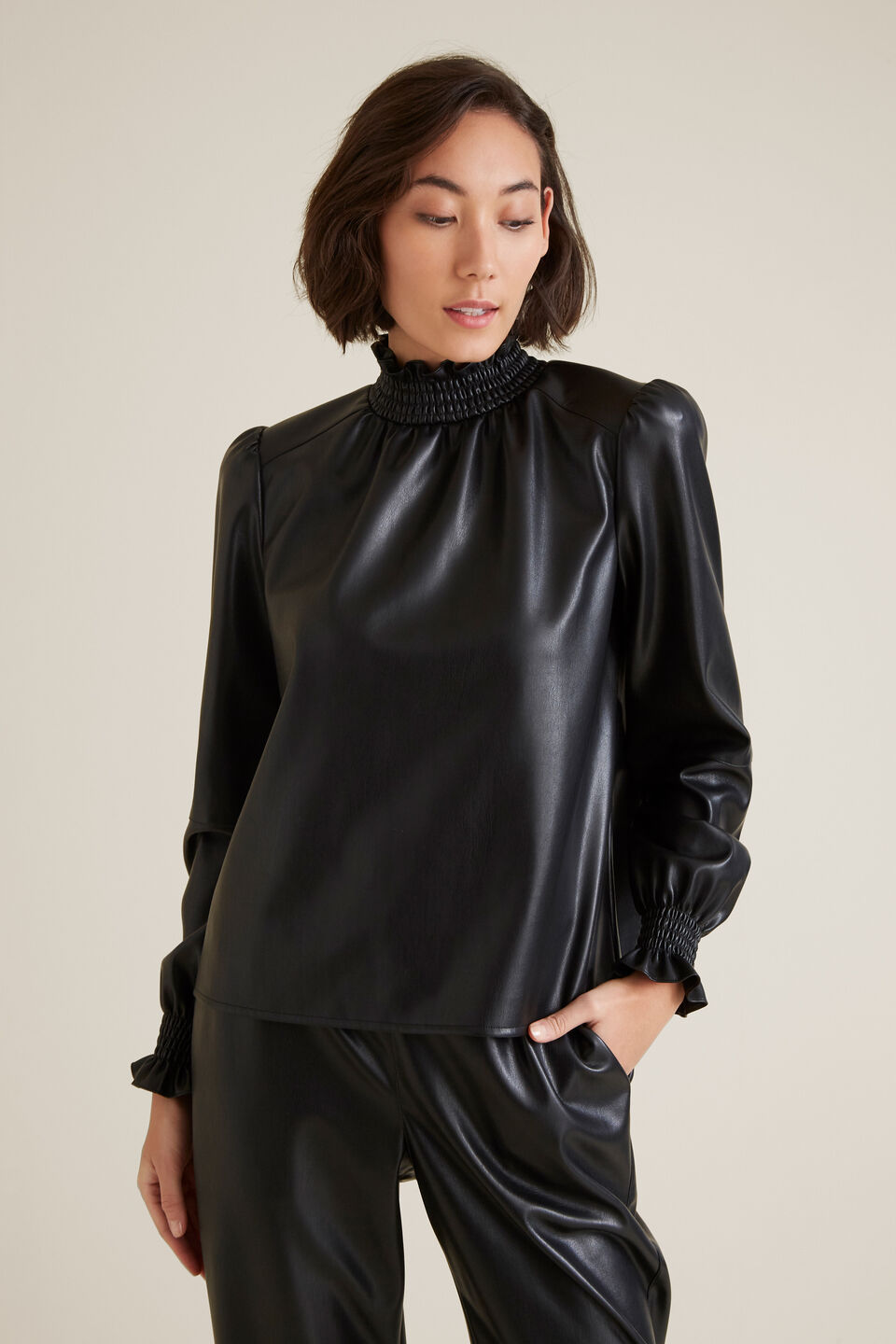 Frill PU Top  