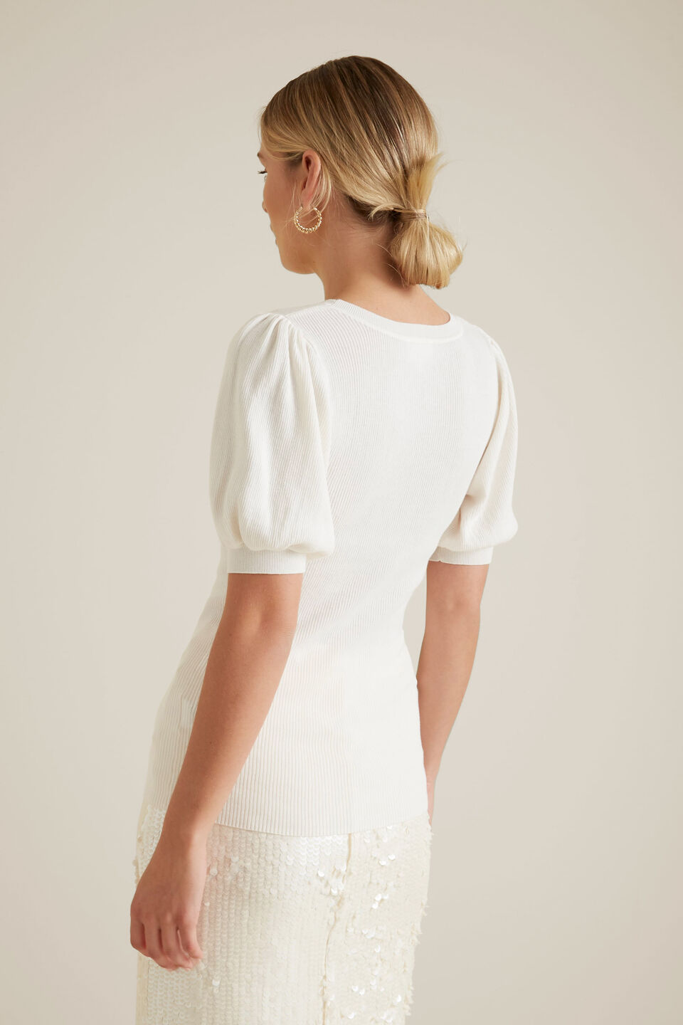 Puff Sleeve Knit  