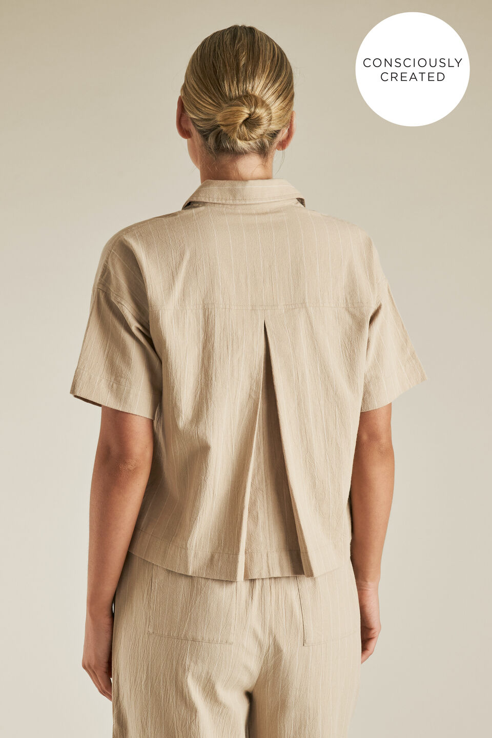 Sustainable Stripe Crop Shirt  