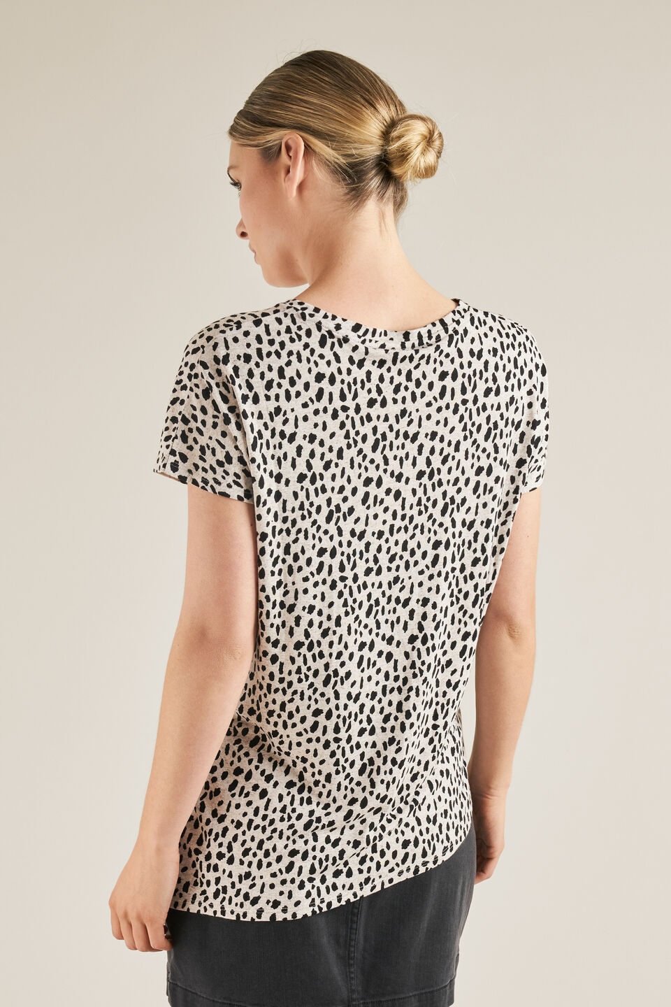 Asymmetrical Linen Tee  Ocelot