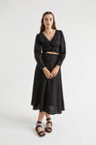 Poplin Double Tie Top  Black  hi-res