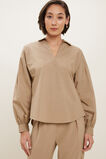 Relaxed Cotton Poplin Shirt  Honey Dew  hi-res