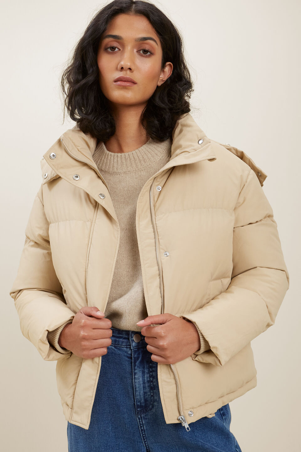 Core Puffer Jacket  Champagne Beige