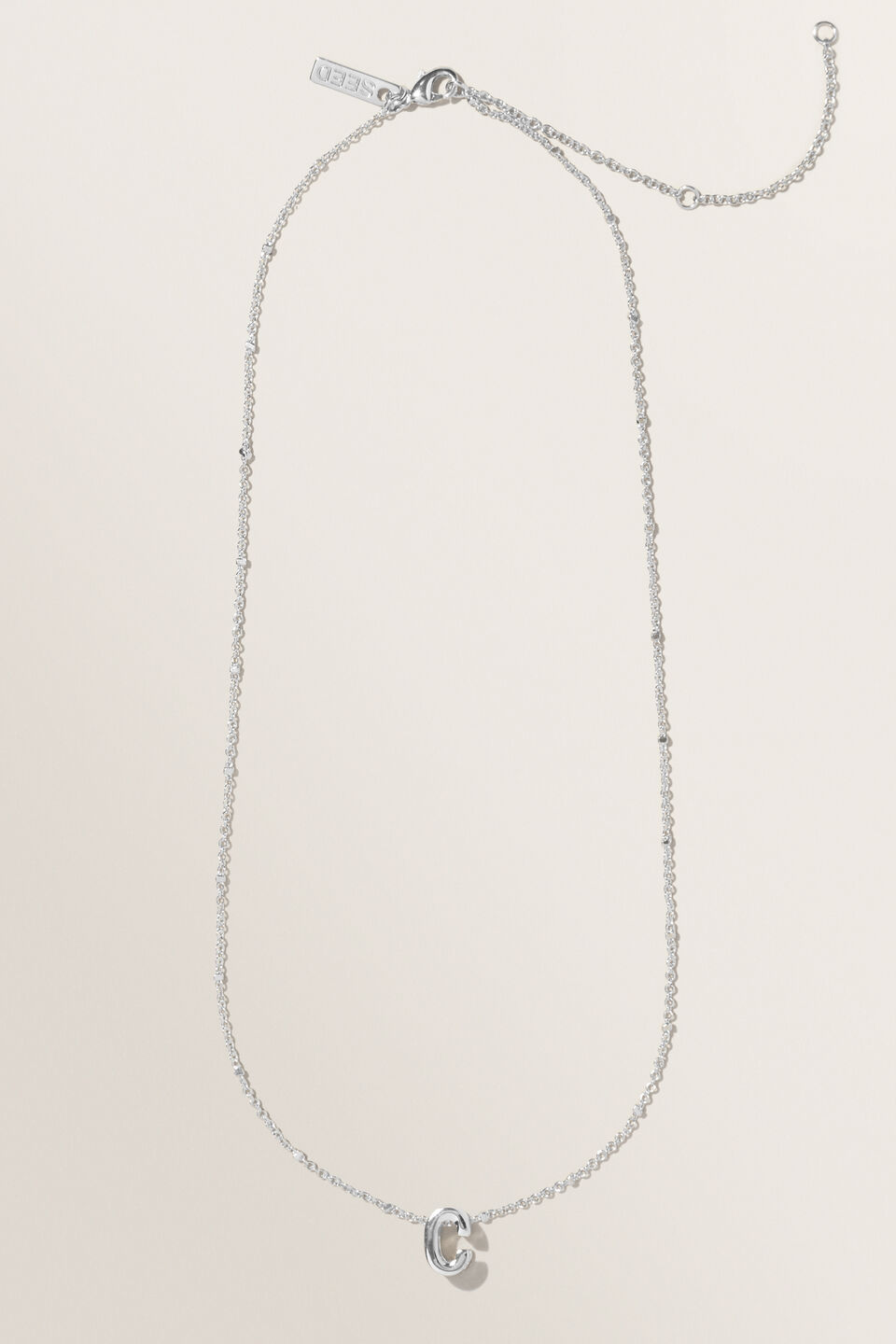 Silver Initial Charm  C