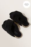 Shearling Crossover Slide  Black  hi-res