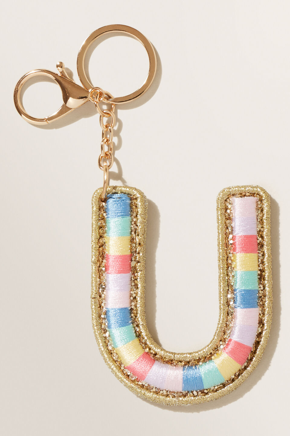 Rainbow Initial Keyring  U