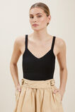 Boucle Knit Crop Top  Black  hi-res