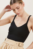 Boucle Knit Crop Top  Black  hi-res