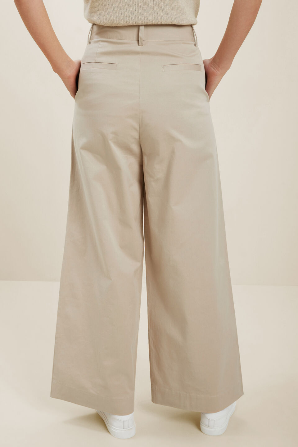 Tailored Wide Leg Pant  Neutral Blush