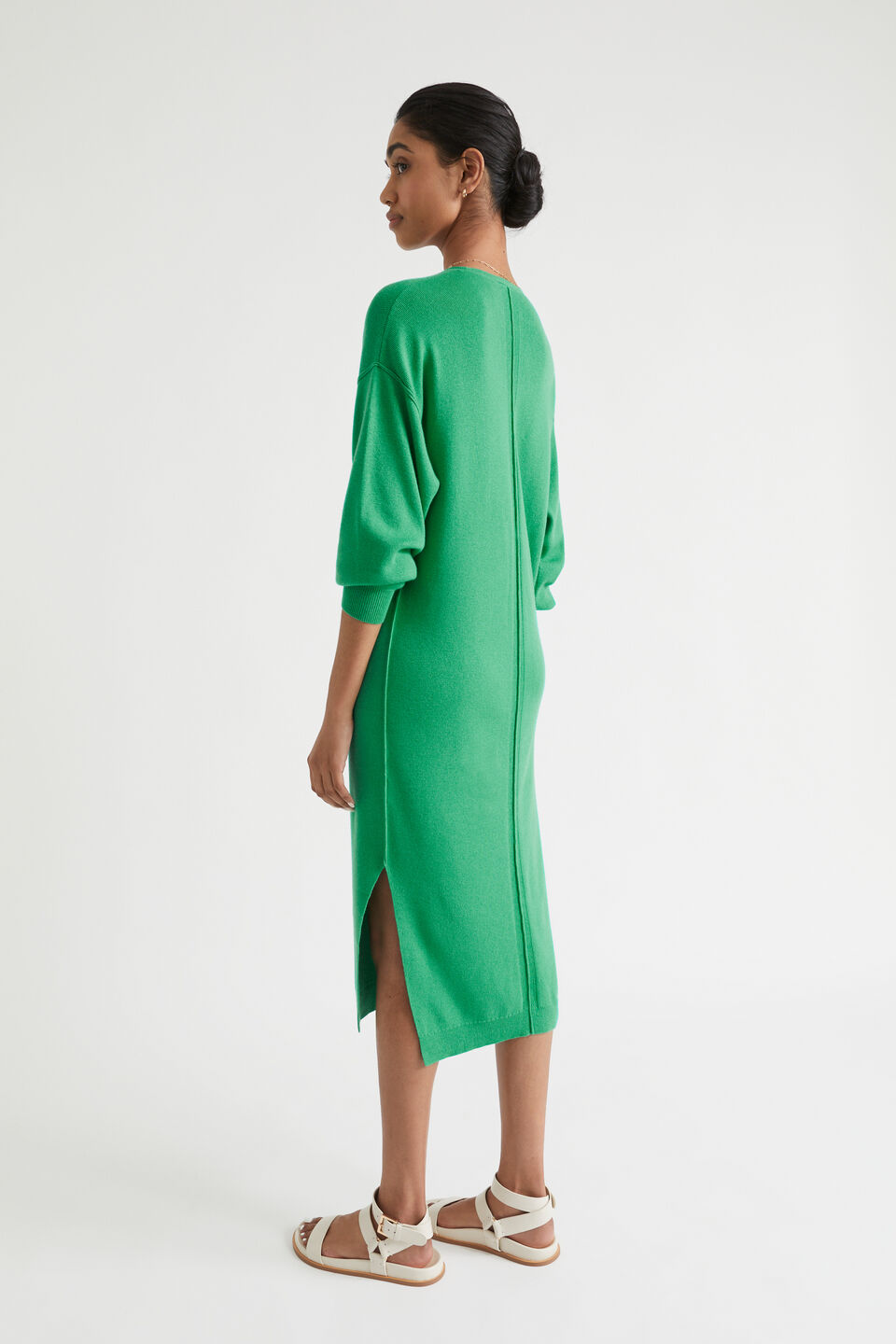 Knit Midi Dress  Bright Mint