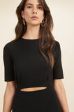 Crepe Cut Out Midi Dress  Black  hi-res