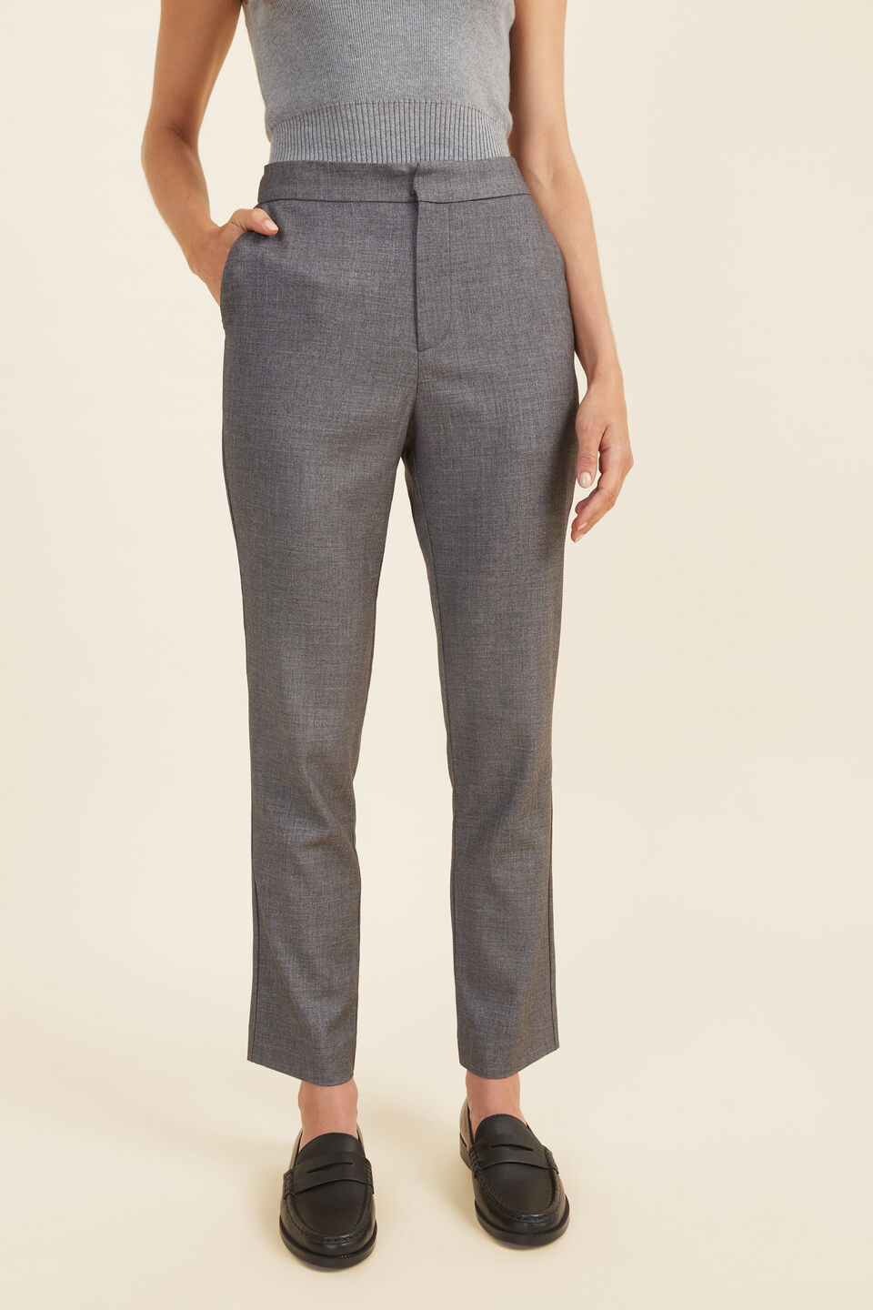 Slim Leg Suit Pant  Slate Marle