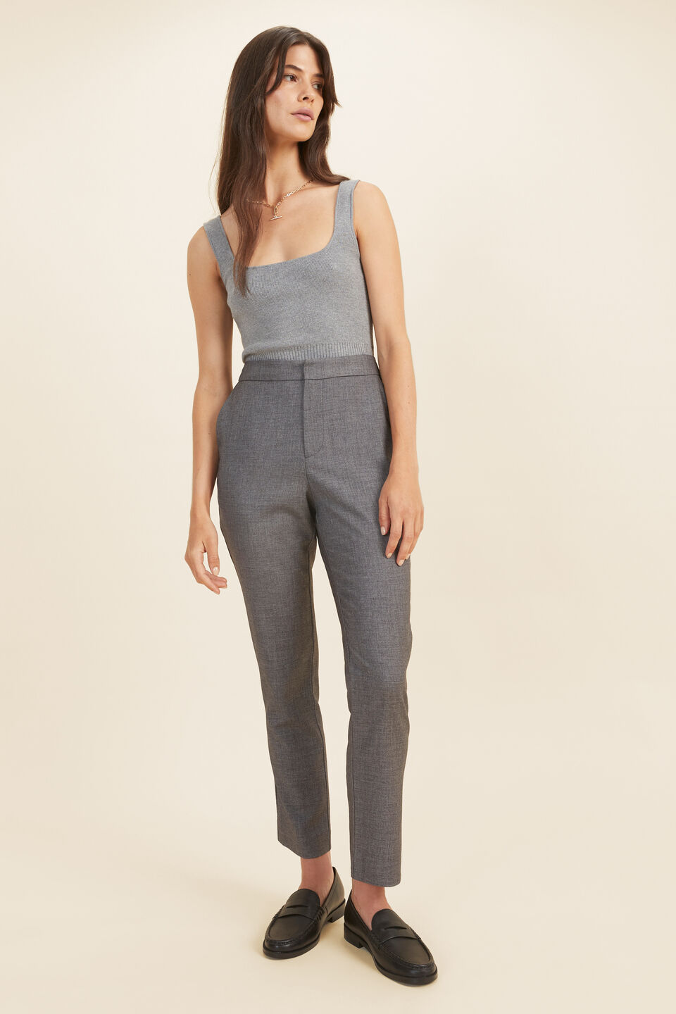 Slim Leg Suit Pant  Slate Marle