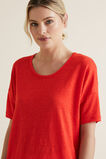 Round Neck Linen Tee    hi-res