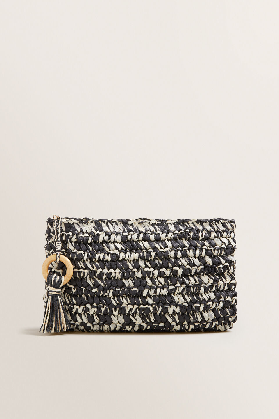 Two Tone Straw Pouch  