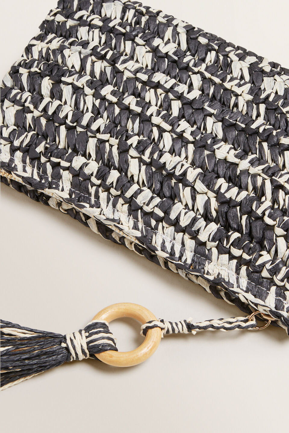 Two Tone Straw Pouch  