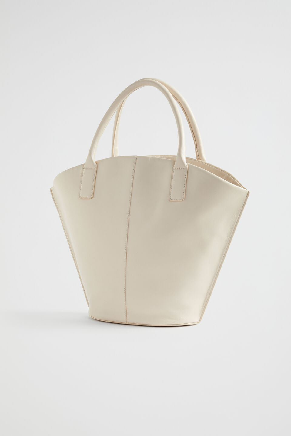 Leather Crescent Tote  Stone
