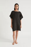 Linen Boatneck Kaftan  Black  hi-res