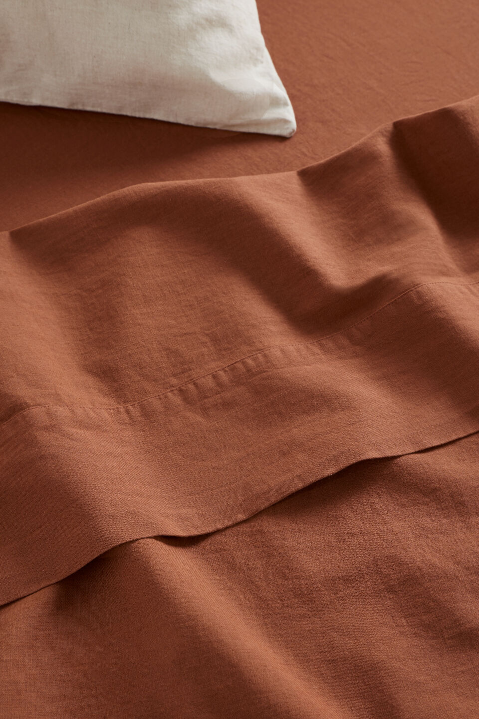 Alba King Flat Sheet  Burnt Brick