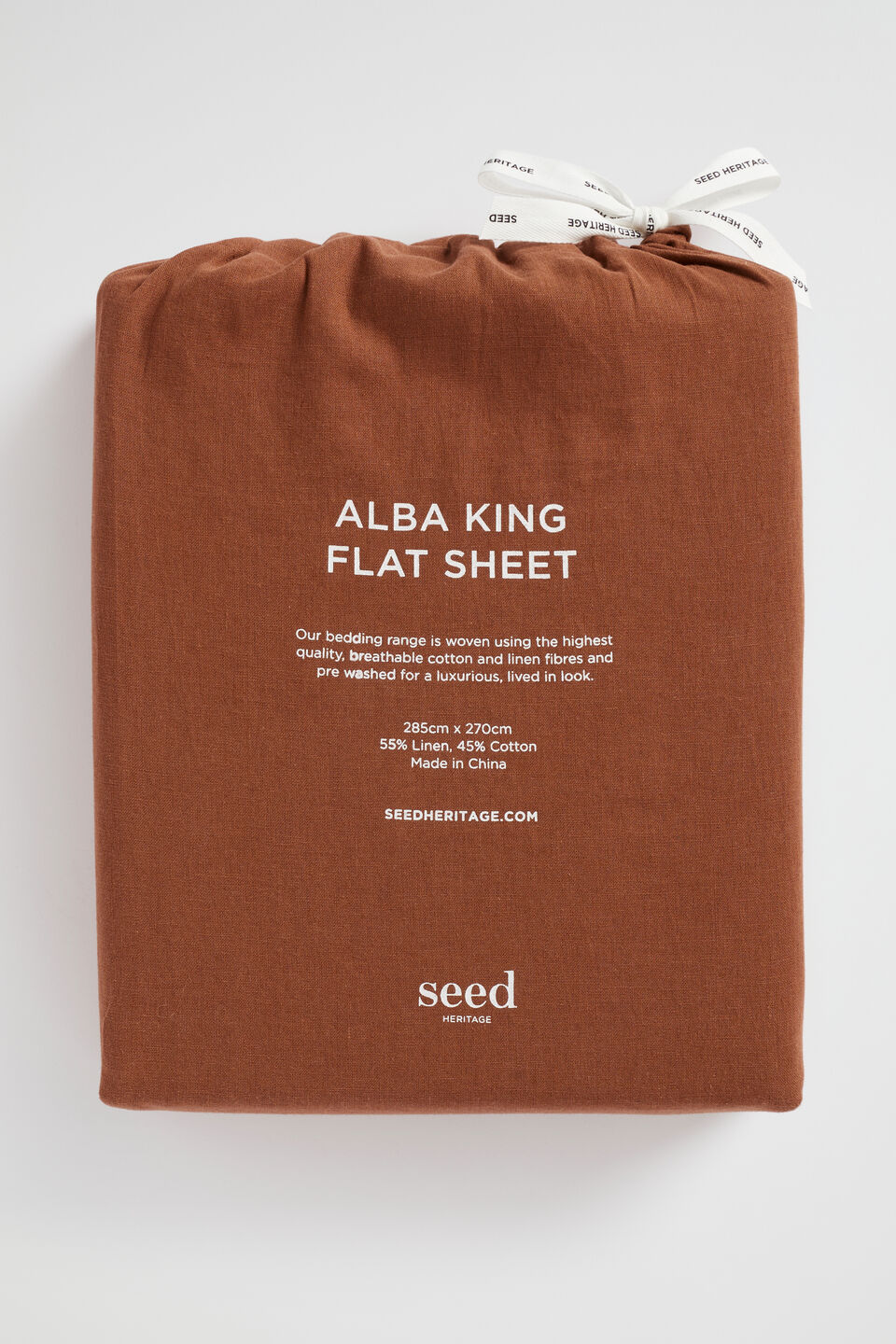 Alba King Flat Sheet  Burnt Brick