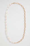 Pearl Chain Necklace  Gold  hi-res