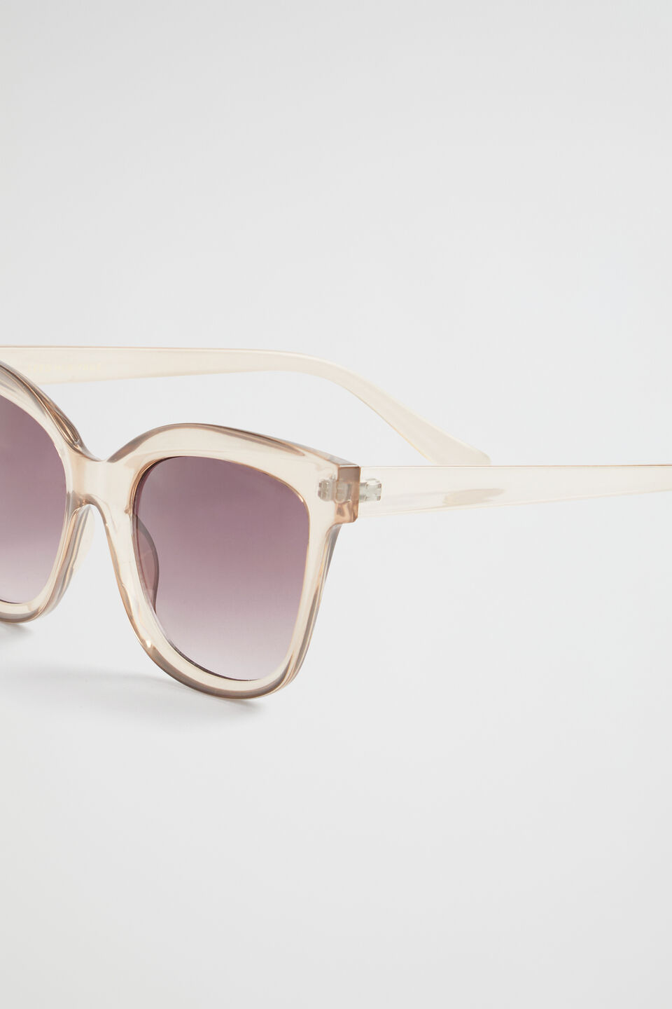 Jessica Rounded Sunglasses  Sheer Beige