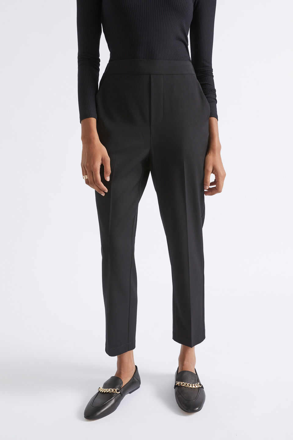 Slim Leg Elasticated Pant  Black
