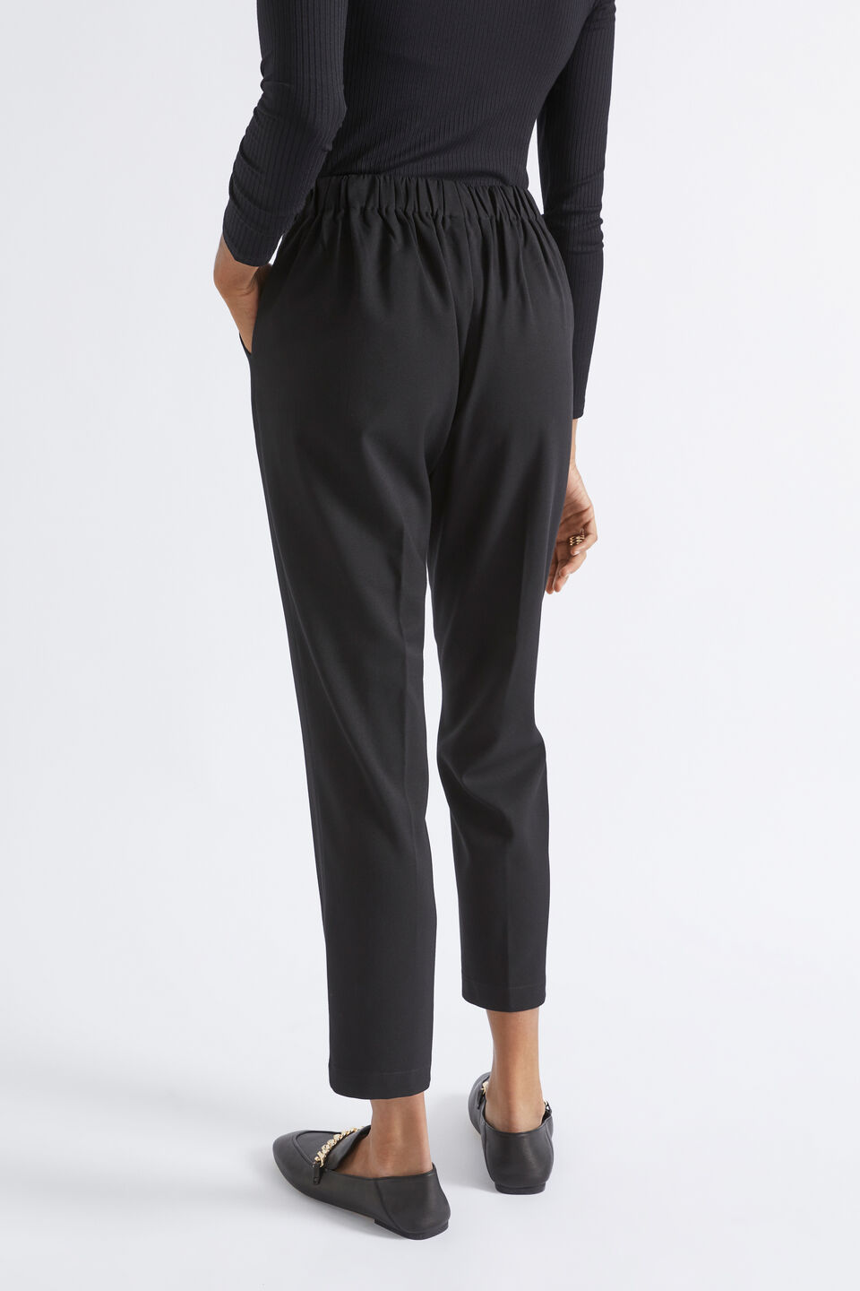 Slim Leg Elasticated Pant  Black