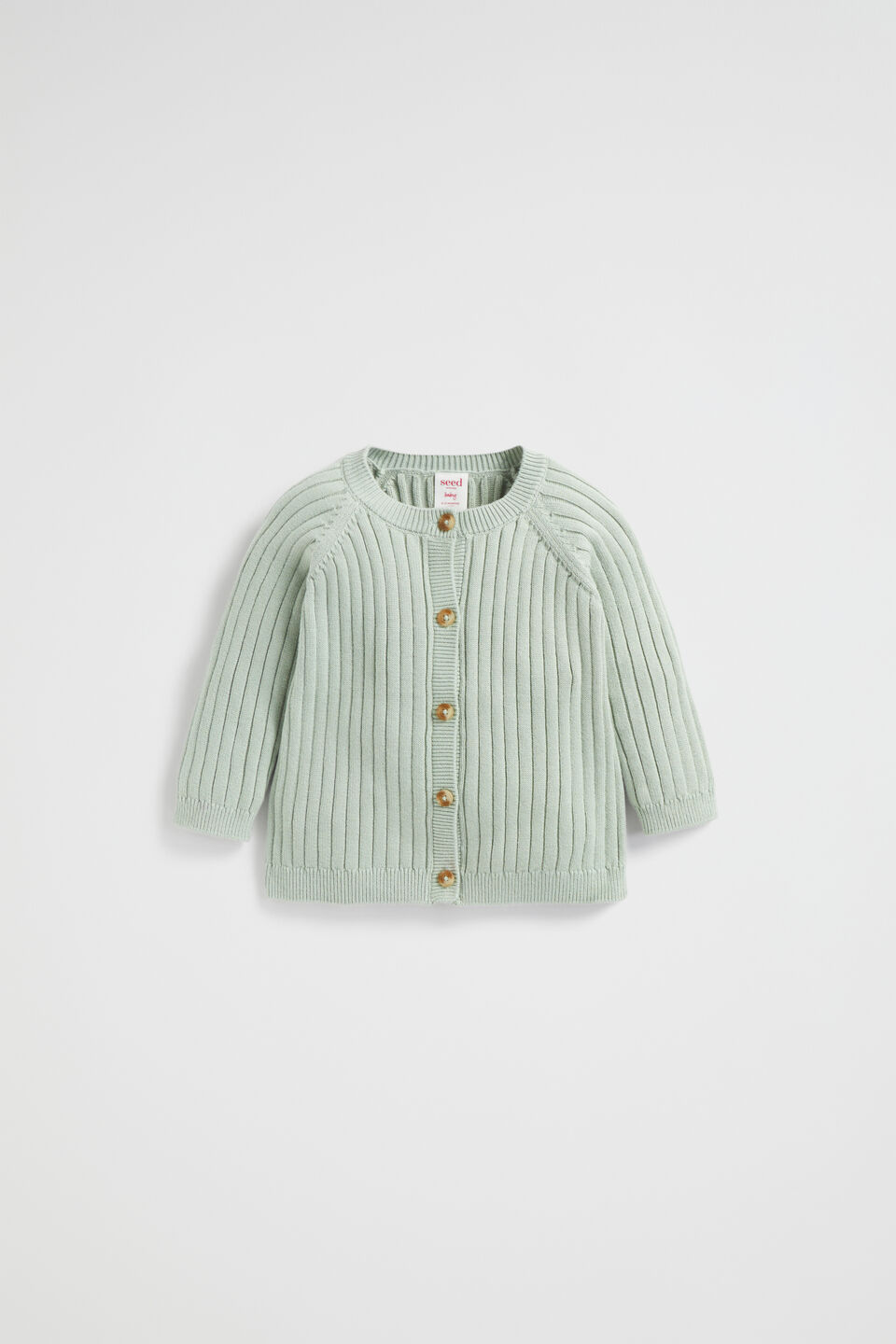 Rib Knit Cardigan  Sage