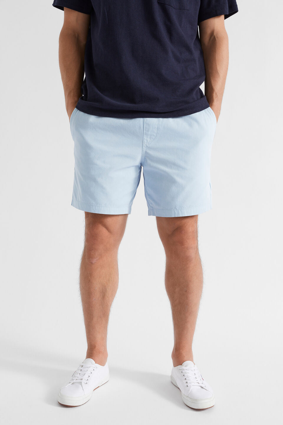 Pull On Short  Light Blue