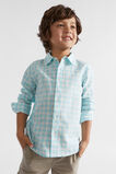 Check Linen Shirt  Ocean Blue  hi-res