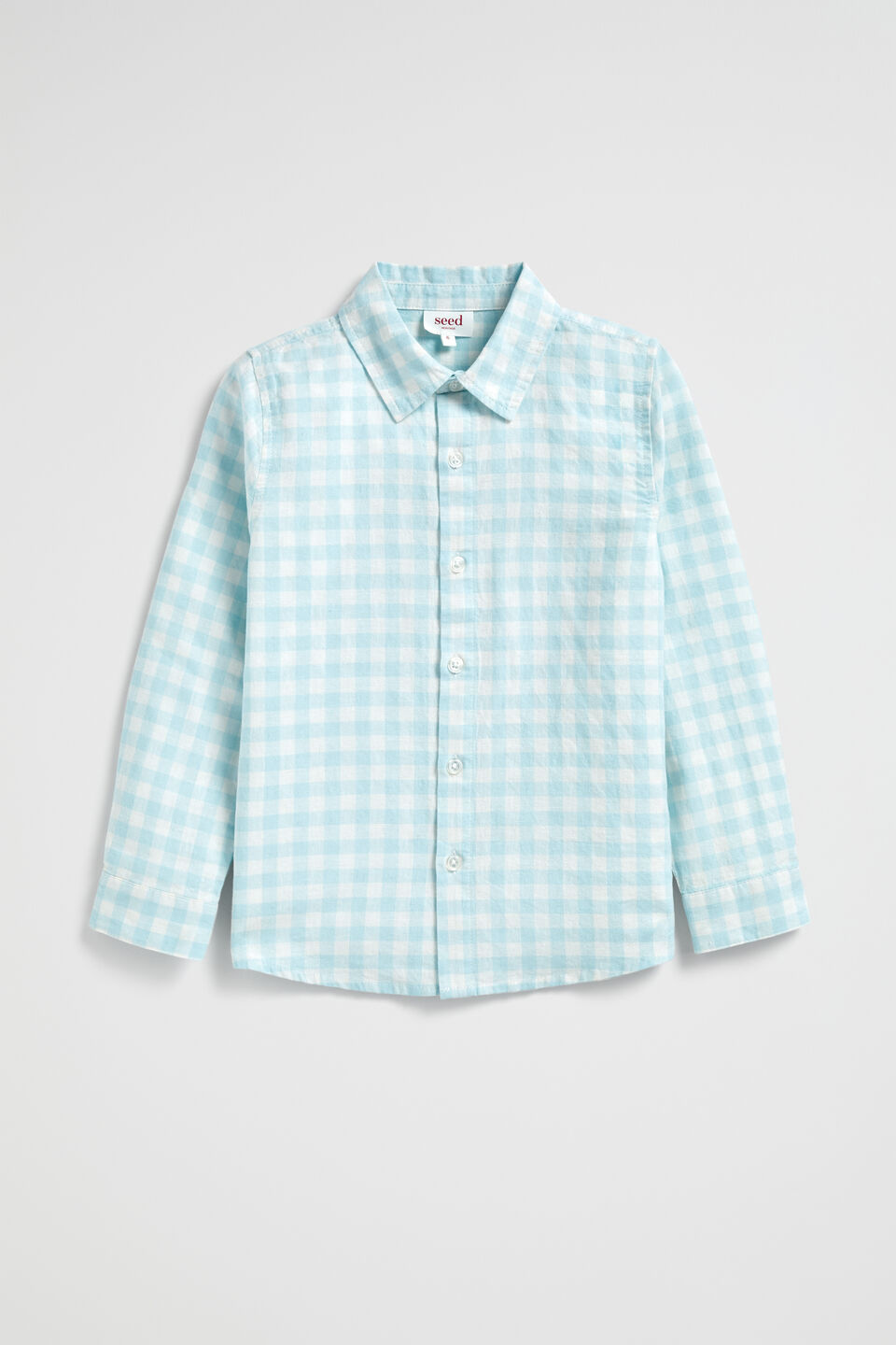 Check Linen Shirt  Ocean Blue