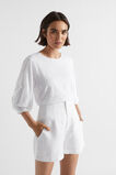 Balloon Sleeve Slub Top  Whisper White  hi-res