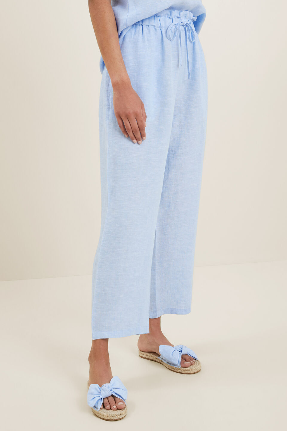 Core Linen Tie Up Pant  Clear Sky