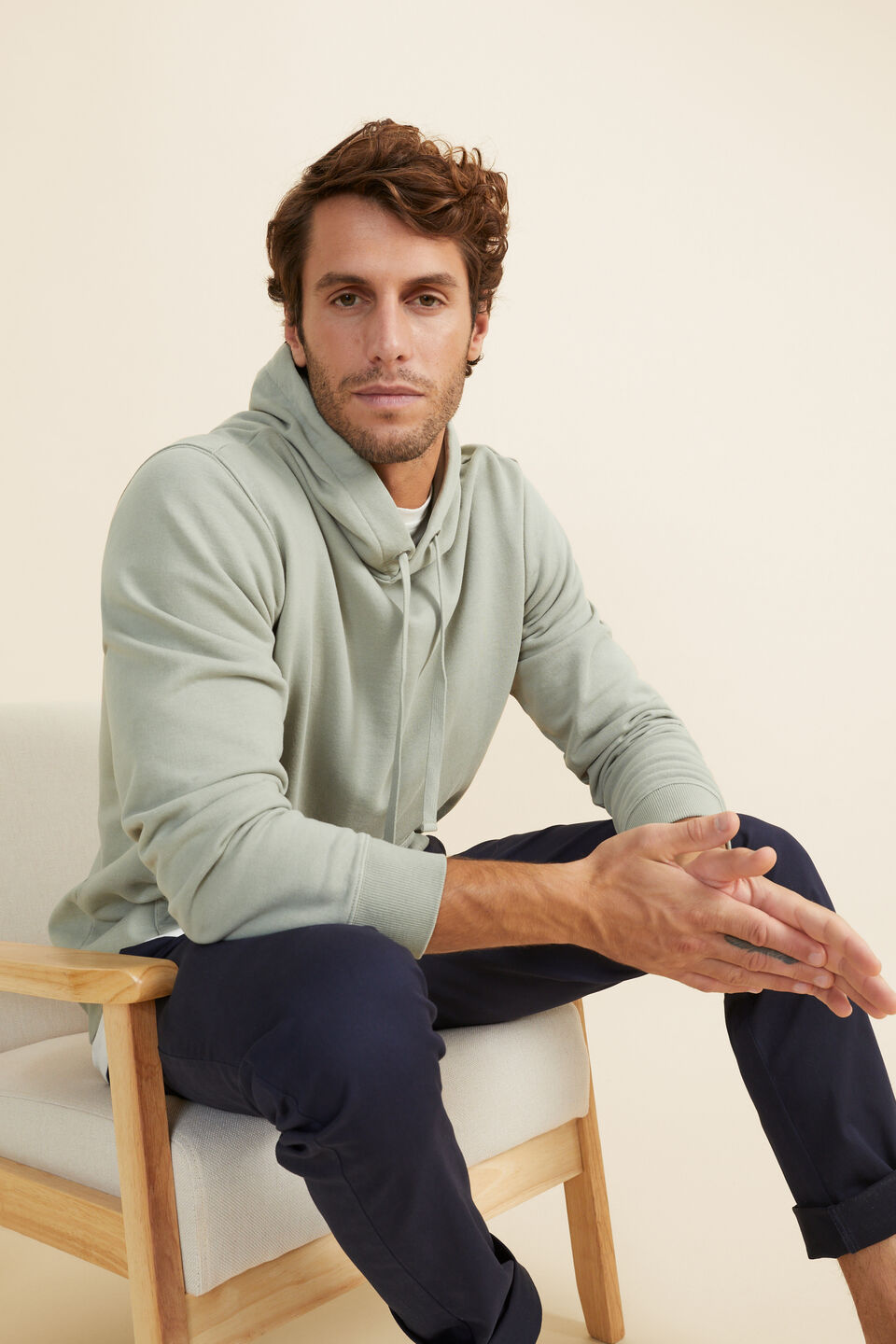 Mens Cotton Hoodie  Iceberg Green