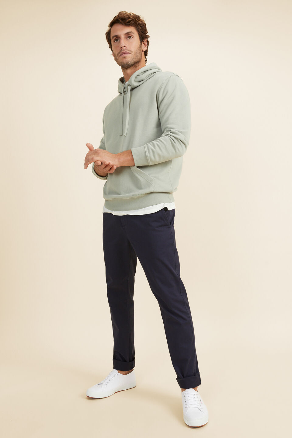 Mens Cotton Hoodie  Iceberg Green
