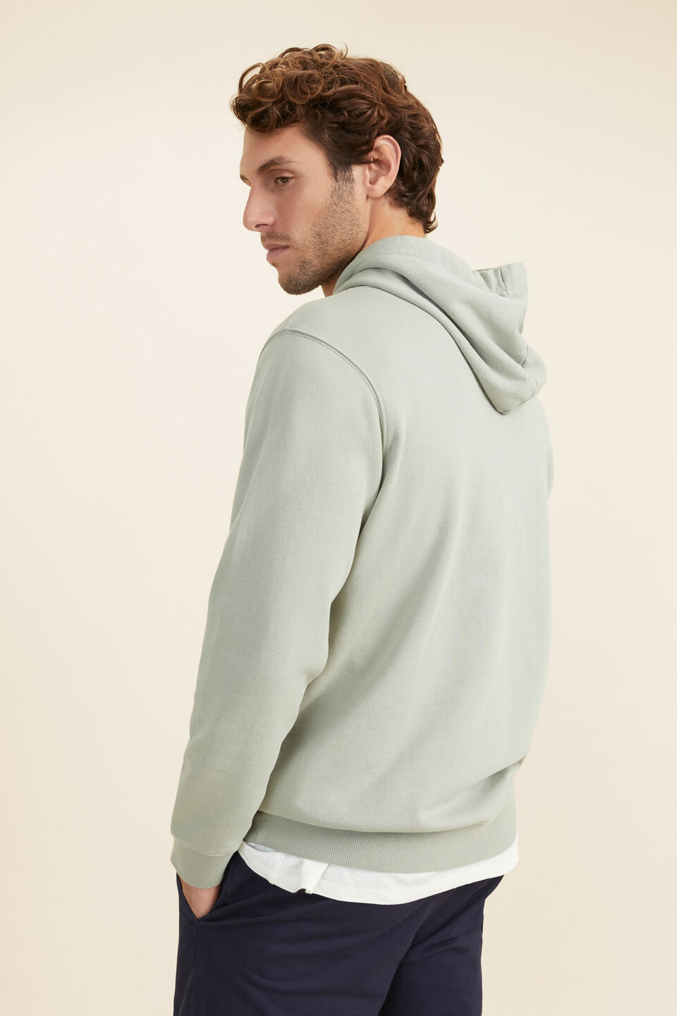 Mens Cotton Hoodie  Iceberg Green