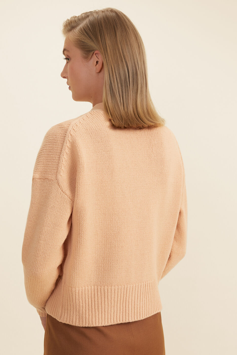 Merino Wool Cardigan  Light Ginger