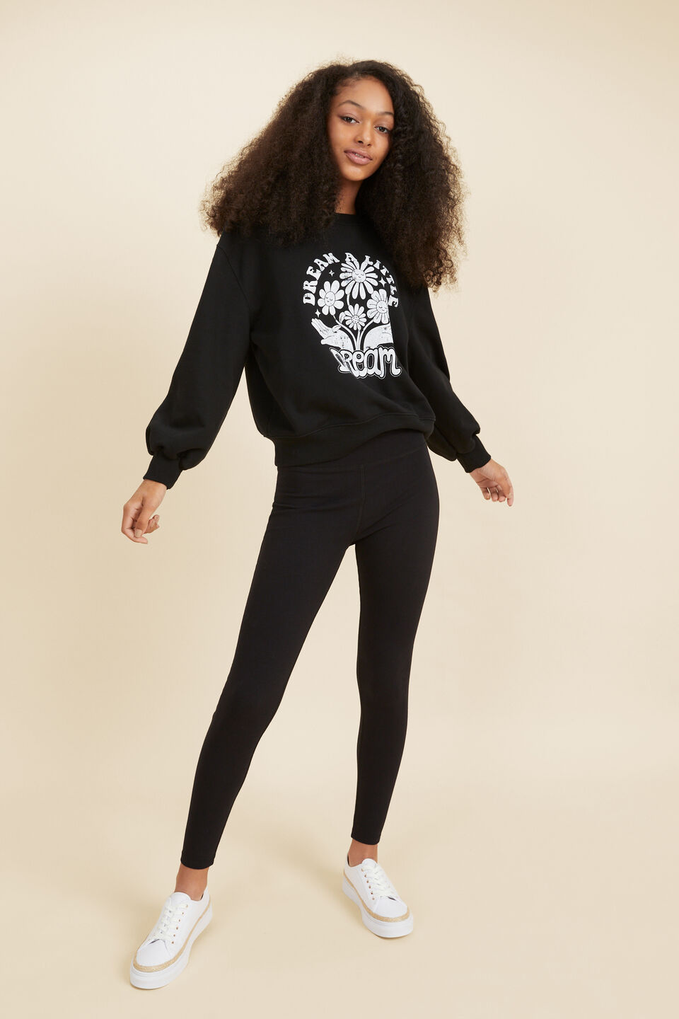 Vintage Washed Sweat  Black