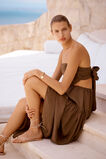 Satin Cut Out Maxi Dress  Pecan Brown  hi-res