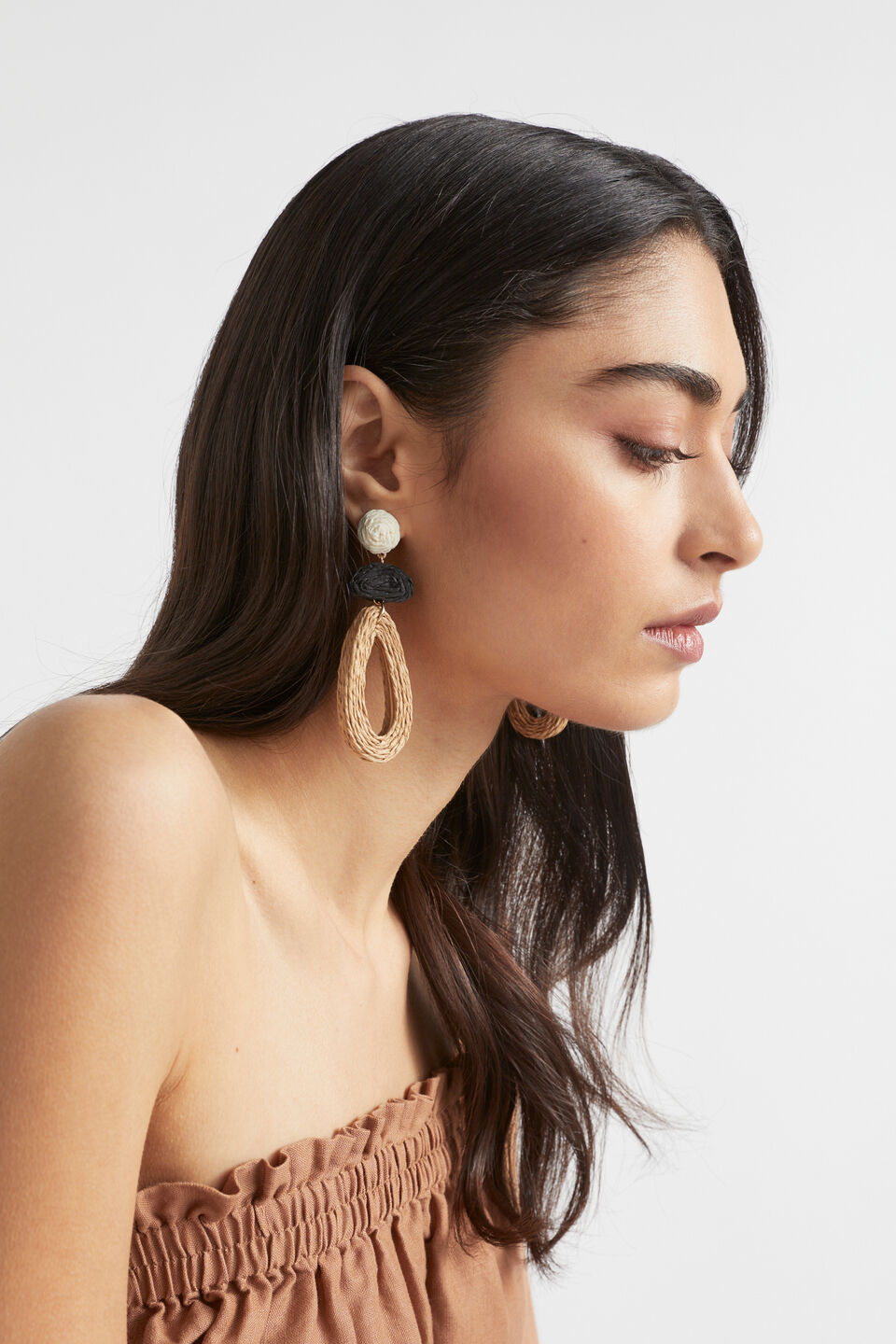 Wrapped Drop Earring  Natural