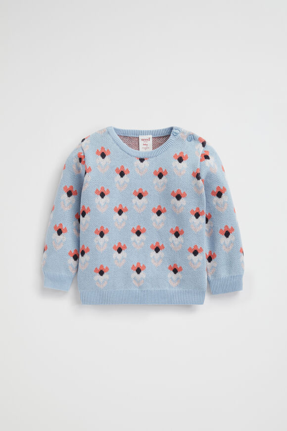 Floral Knit  Pale Blue  hi-res