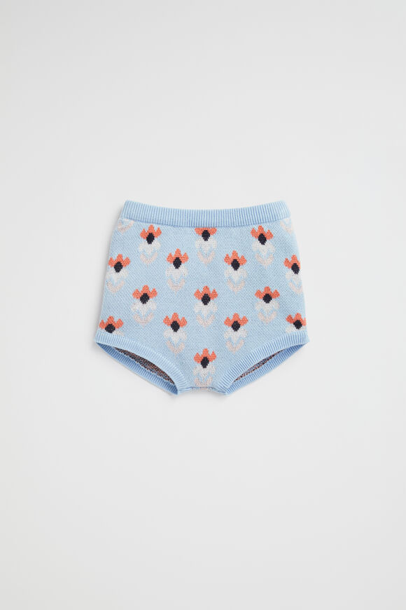 Knit Floral Bloomer  Pale Blue  hi-res
