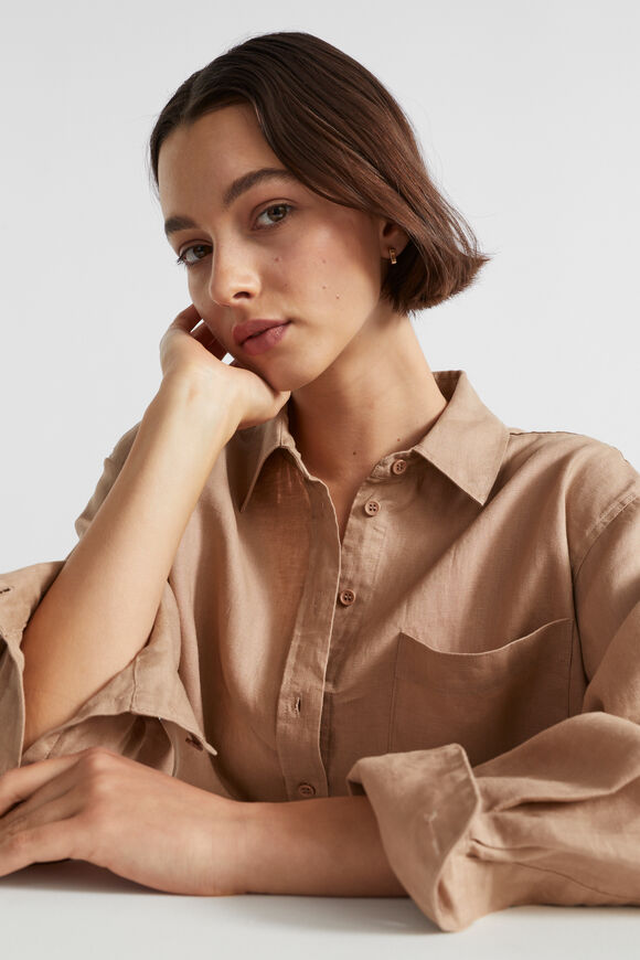 Core Linen Boyfriend Shirt  Barley  hi-res